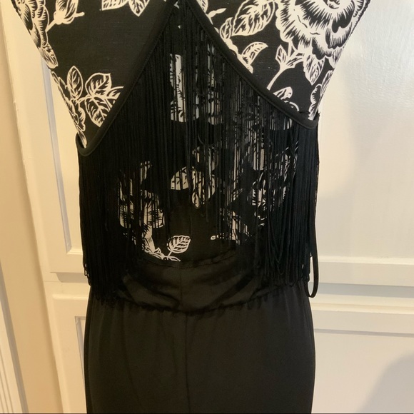 Long Black Fringe Dress - Picture 3 of 5